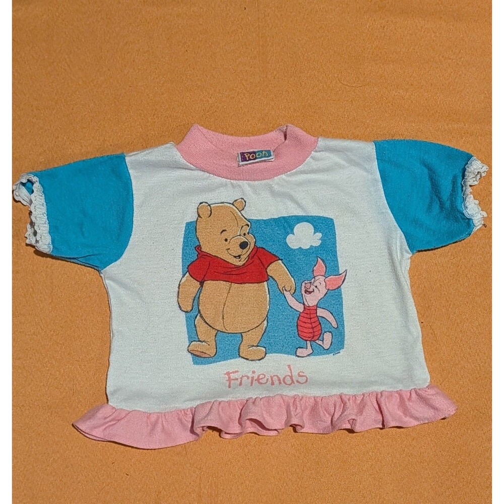 Vintage Winnie The Pooh And Piglet Top Shirt Baby Girls 2T